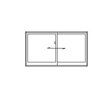 引き違い窓用網戸立面図