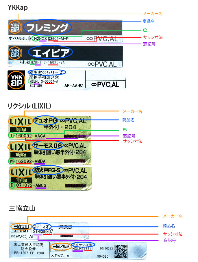 サッシシールの見本